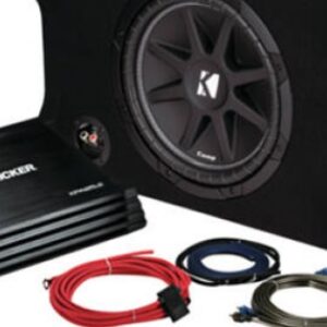 Kicker KKPDF212 KickPack 12″ Down Firing Loaded Enclosure with Amplifier & Wiring Kit